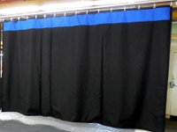 curtain blue accent